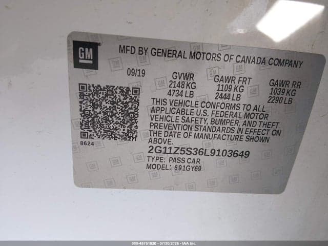 2020 CHEVROLET IMPALA FWD LT 9
