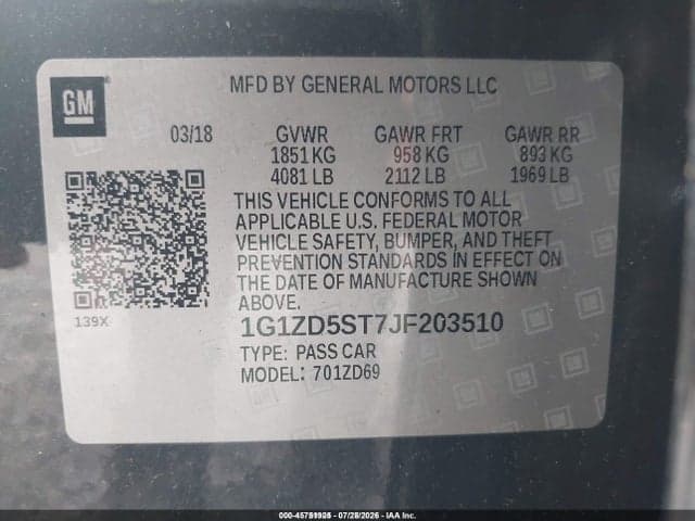 2018 CHEVROLET MALIBU LT 9