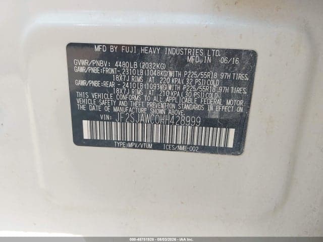 2017 SUBARU FORESTER 2.5I TOURING 9