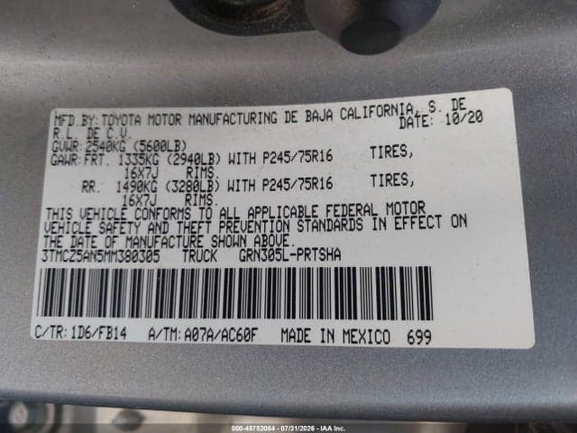 2021 TOYOTA TACOMA SR V6 9