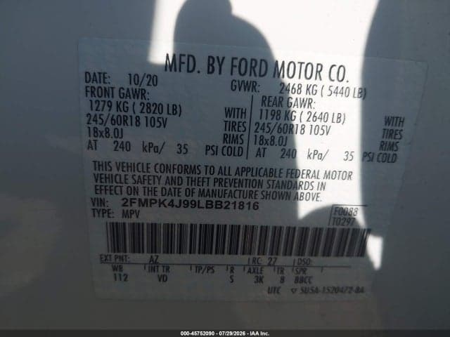 2020 FORD EDGE SEL 9