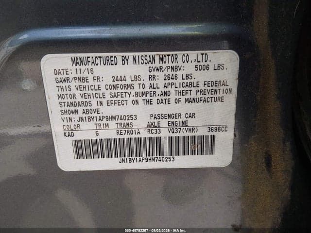2017 INFINITI Q70 3.7 9