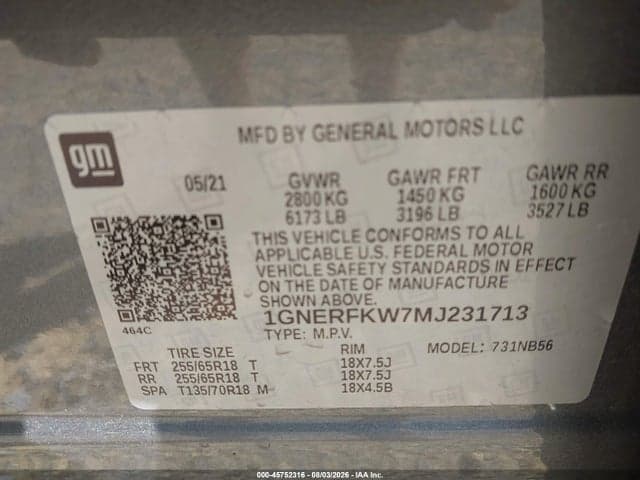 2021 CHEVROLET TRAVERSE FWD LS 9