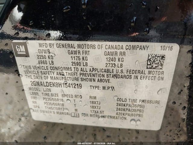 2017 CHEVROLET EQUINOX PREMIER 9