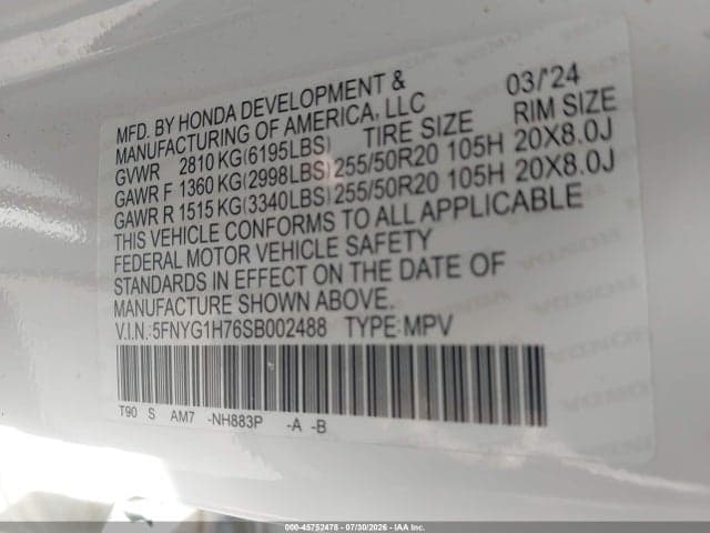 2025 HONDA PILOT TOURING 9
