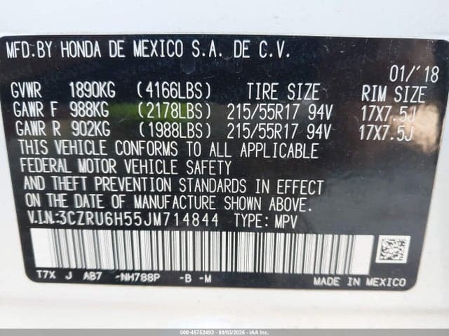 2018 HONDA HR-V EX 9