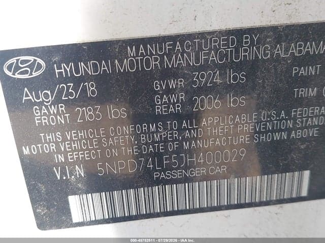 2018 HYUNDAI ELANTRA SE 9