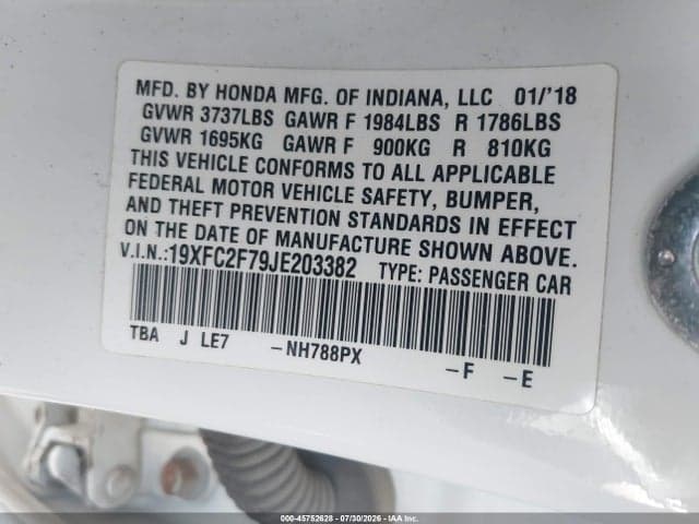 2018 HONDA CIVIC EX 9