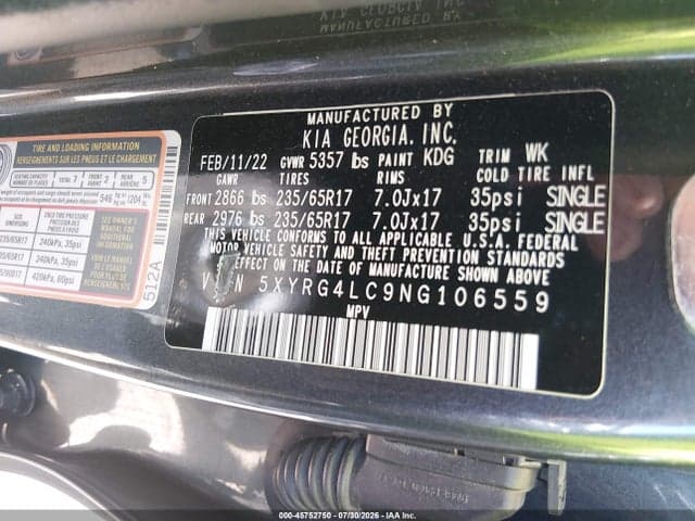 2022 KIA SORENTO LX 9