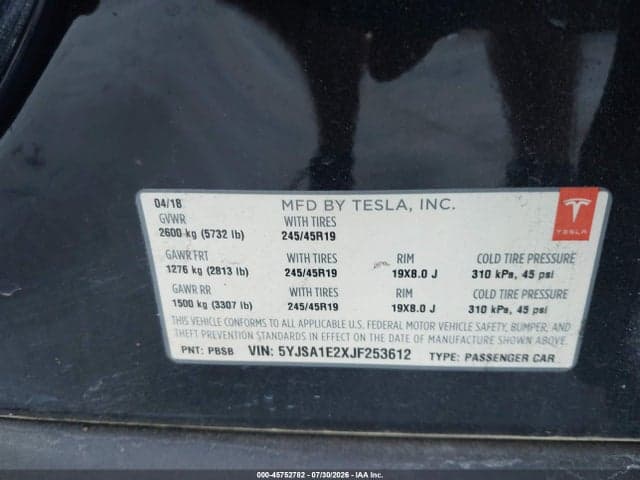 2018 TESLA MODEL S 100D/75D/P100D 9
