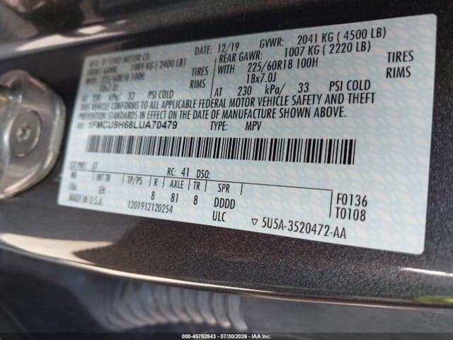 2020 FORD ESCAPE SEL 9