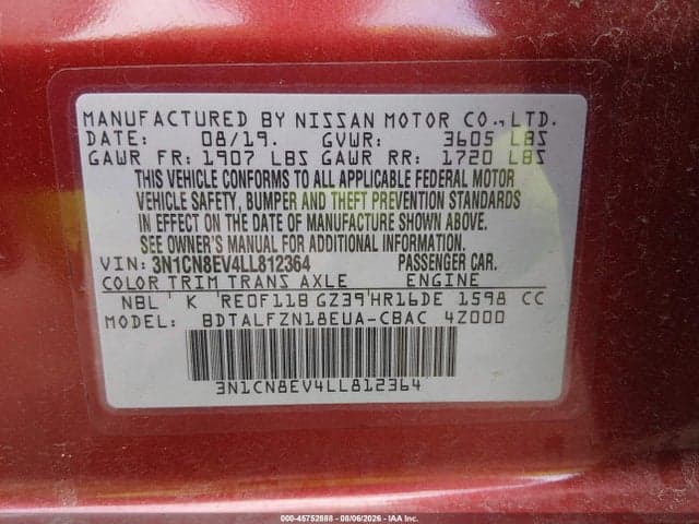 2020 NISSAN VERSA SV XTRONIC CVT 9