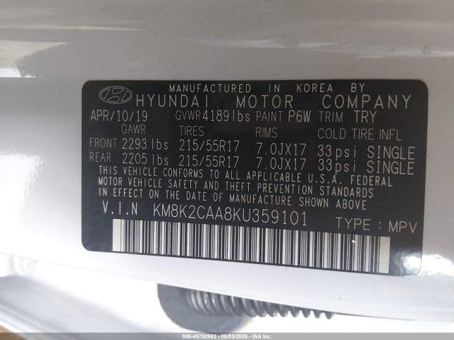 2019 HYUNDAI KONA SEL 9