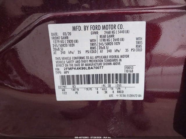 2020 FORD EDGE TITANIUM 9