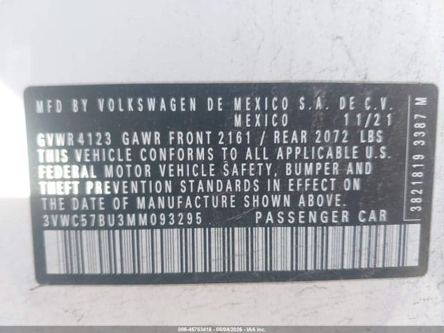 2021 VOLKSWAGEN JETTA 1.4T R-LINE/1.4T SE/S 9