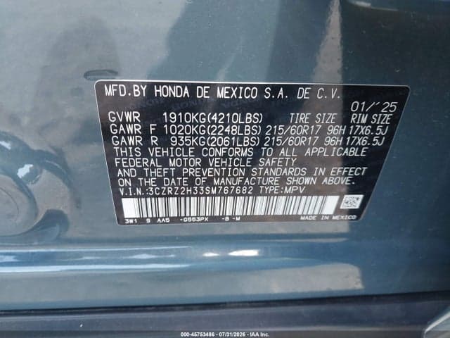 2025 HONDA HR-V AWD LX 9
