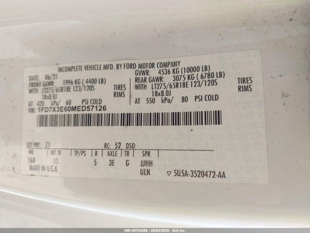2021 FORD F-350 CHASSIS XL 4