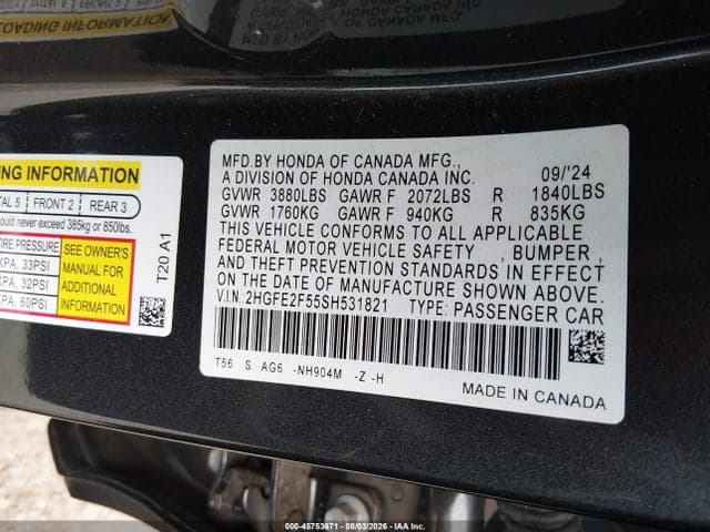 2025 HONDA CIVIC SPORT 9