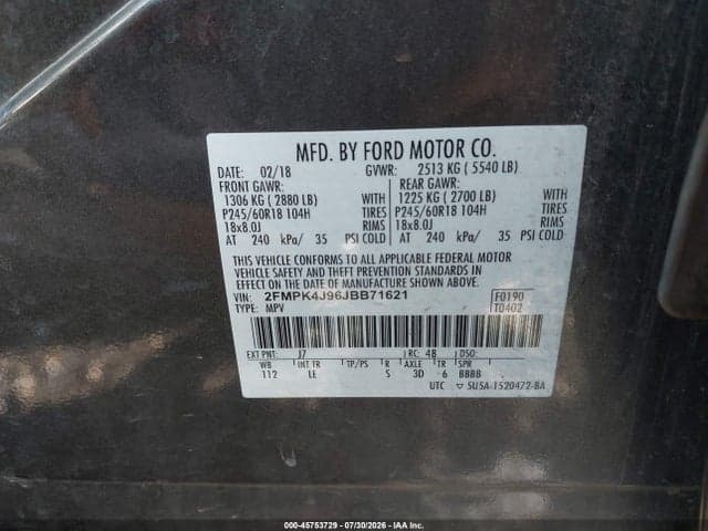 2018 FORD EDGE SEL 9