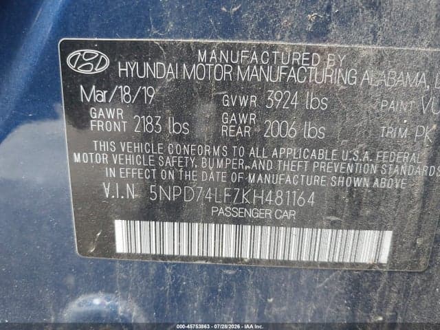 2019 HYUNDAI ELANTRA SE 9