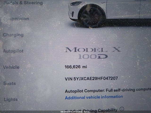 2017 TESLA MODEL X 100D/75D/90D 15