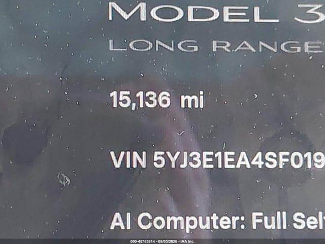 2025 TESLA MODEL 3 LONG RANGE REAR-WHEEL DRIVE/STANDARD REAR-WHEEL DRIVE 13