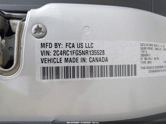 2022 CHRYSLER PACIFICA TOURING 9