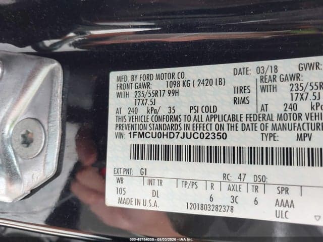 2018 FORD ESCAPE SEL 9