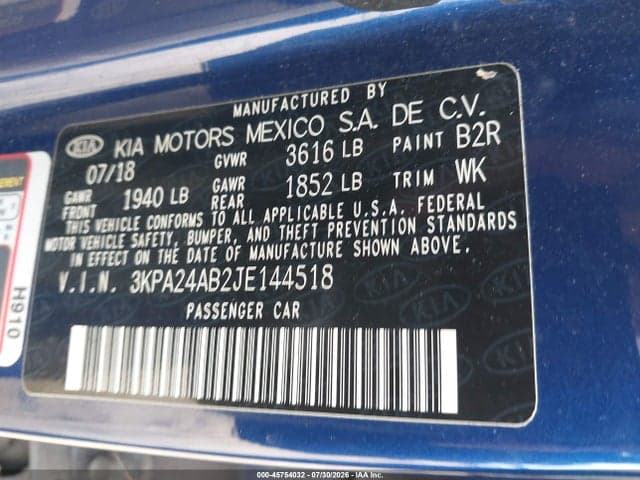 2018 KIA RIO S 9