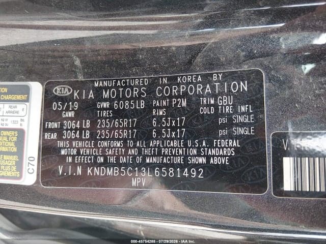 2020 KIA SEDONA LX 9