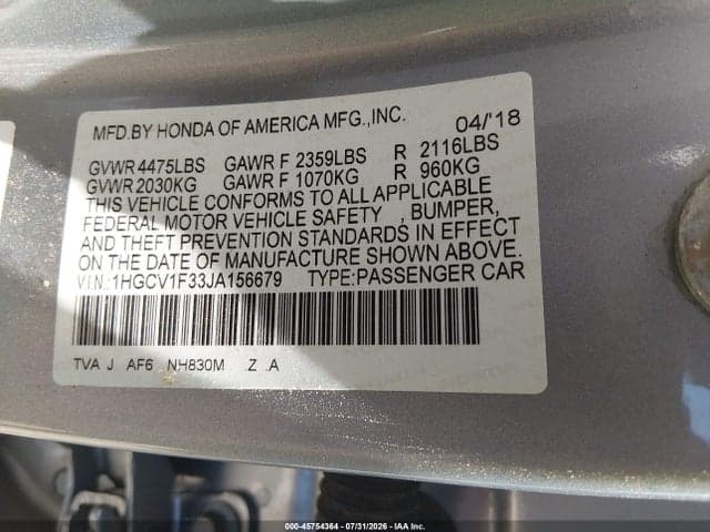 2018 HONDA ACCORD SPORT 9