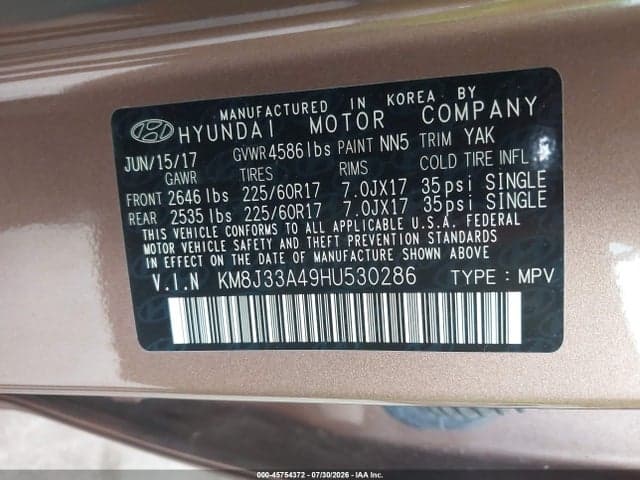 2017 HYUNDAI TUCSON SE 9