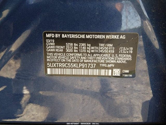 2019 BMW X3 XDRIVE30I 9