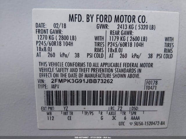 2018 FORD EDGE SE 9
