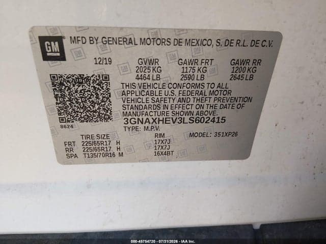 2020 CHEVROLET EQUINOX FWD LS 9