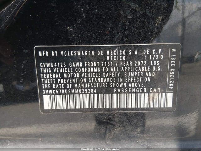 2021 VOLKSWAGEN JETTA 1.4T R-LINE/1.4T SE/S 9