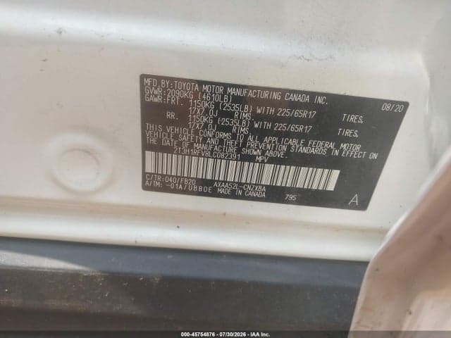 2020 TOYOTA RAV4 LE 9