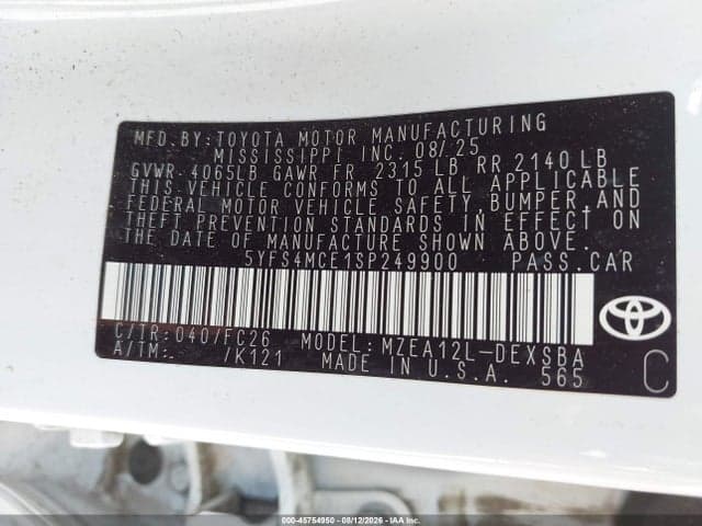 2025 TOYOTA COROLLA SE 9