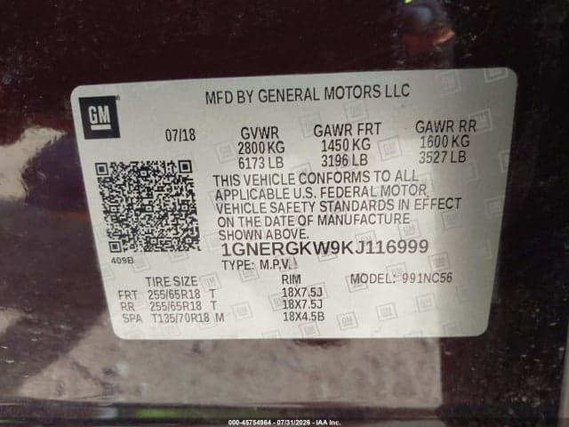 2019 CHEVROLET TRAVERSE 1LT 9