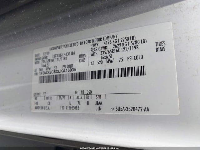2020 FORD TRANSIT-350 PASSENGER VAN XL 9