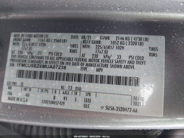2021 FORD ESCAPE SE HYBRID 9