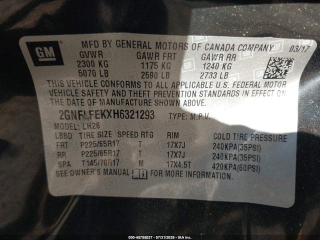 2017 CHEVROLET EQUINOX LT 9