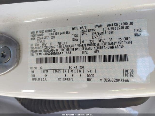 2021 FORD ESCAPE SE 9