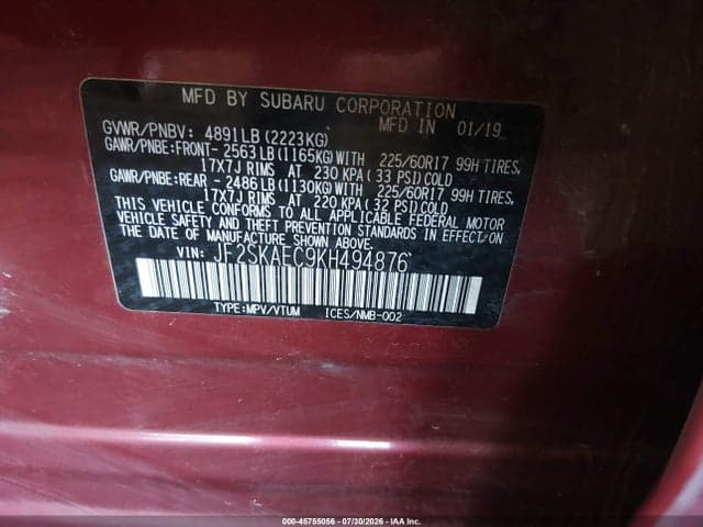 2019 SUBARU FORESTER PREMIUM 9