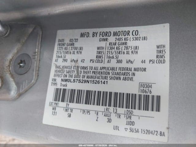 2022 FORD TRANSIT CONNECT XL 9