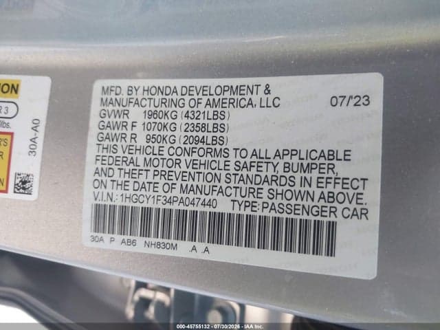 2023 HONDA ACCORD EX 9