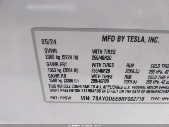 2024 TESLA MODEL Y LONG RANGE DUAL MOTOR ALL-WHEEL DRIVE 9