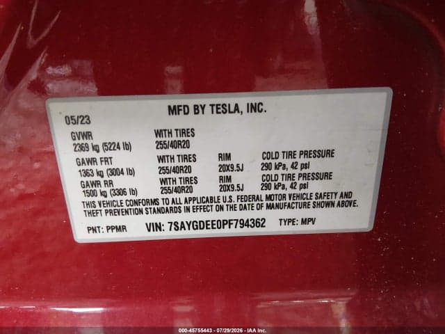 2023 TESLA MODEL Y AWD/LONG RANGE DUAL MOTOR ALL-WHEEL DRIVE 9