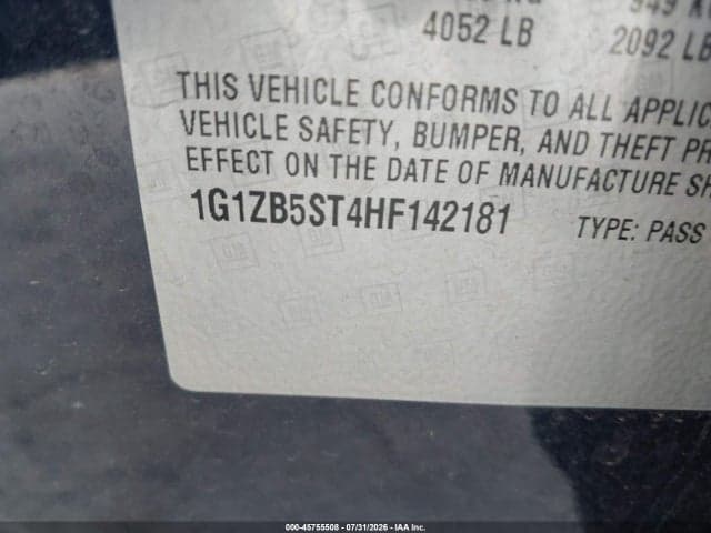 2017 CHEVROLET MALIBU LS 9