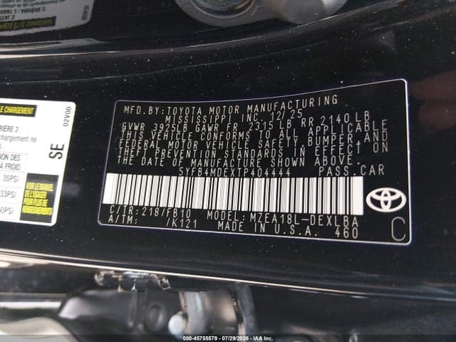 2026 TOYOTA COROLLA LE 9